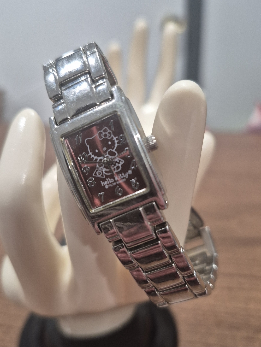 Vintage Hello Kitty Square Face Silver Tone Watch